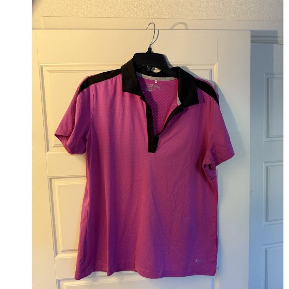 Nike Golf Tour Performance Polo Purple Black Lightweight Dri-Fit Activewear XL - Picture 4 of 5